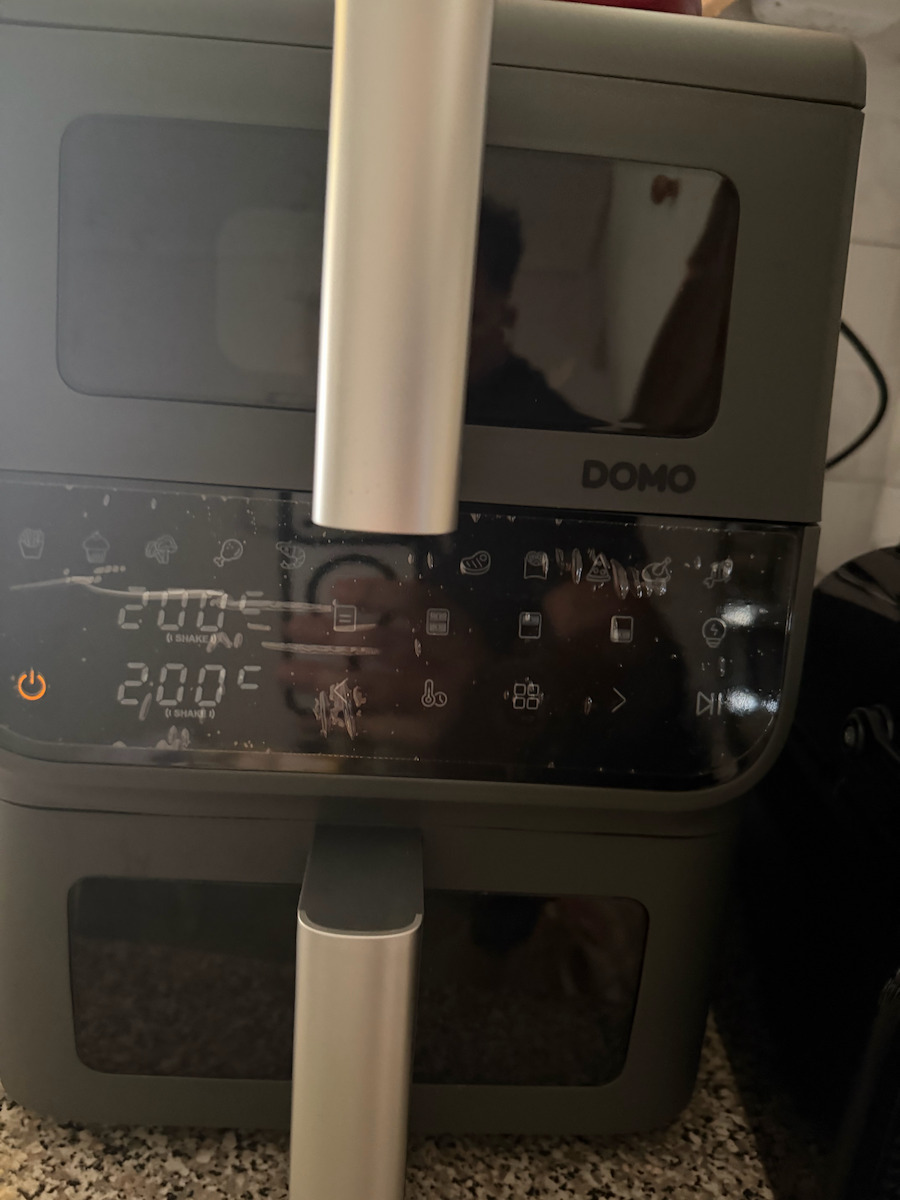 Domo Air Fryer with Double Detachable Bucket 10lt Gray DO550FR