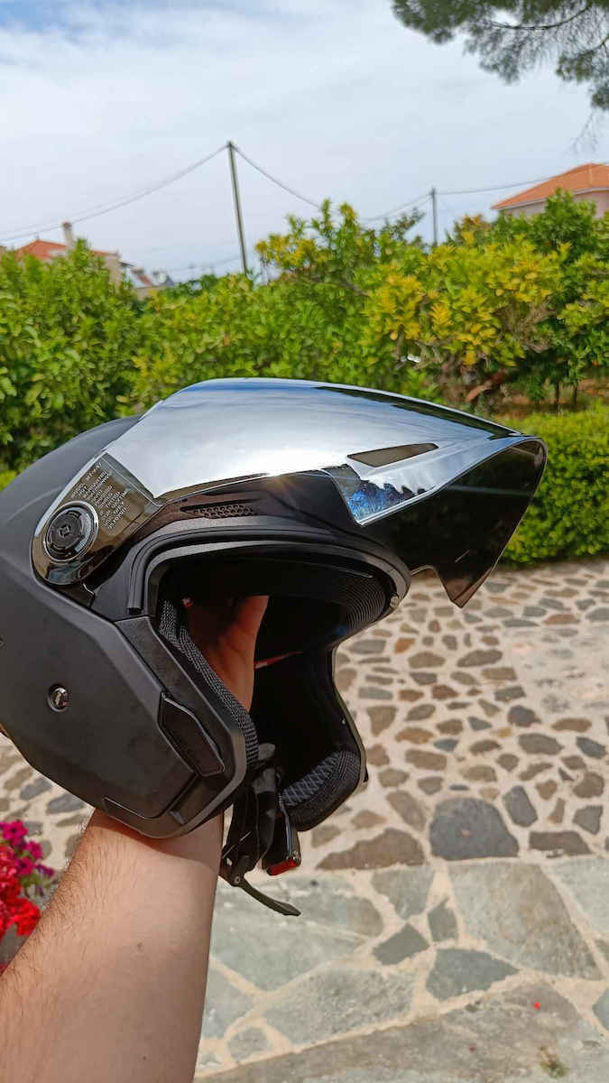 MT Cosmo SV S Silence B2 Black Grey Gloss Motorcycle Helmet Jet DOT ECE 22.06 1450gr with Sun Visor