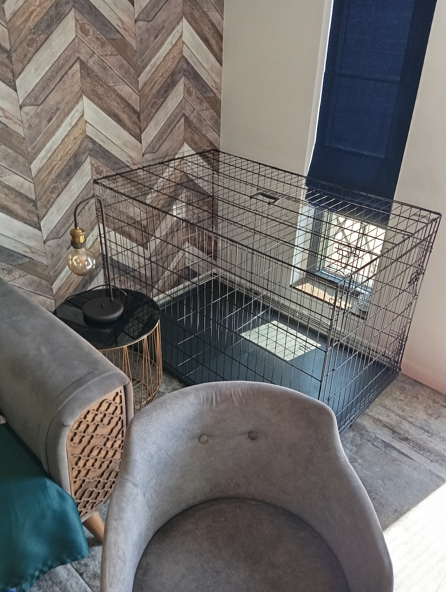 Pupcorn Dog Wire Cage XLarge with 2 Doors Black 107x69x75.5cm