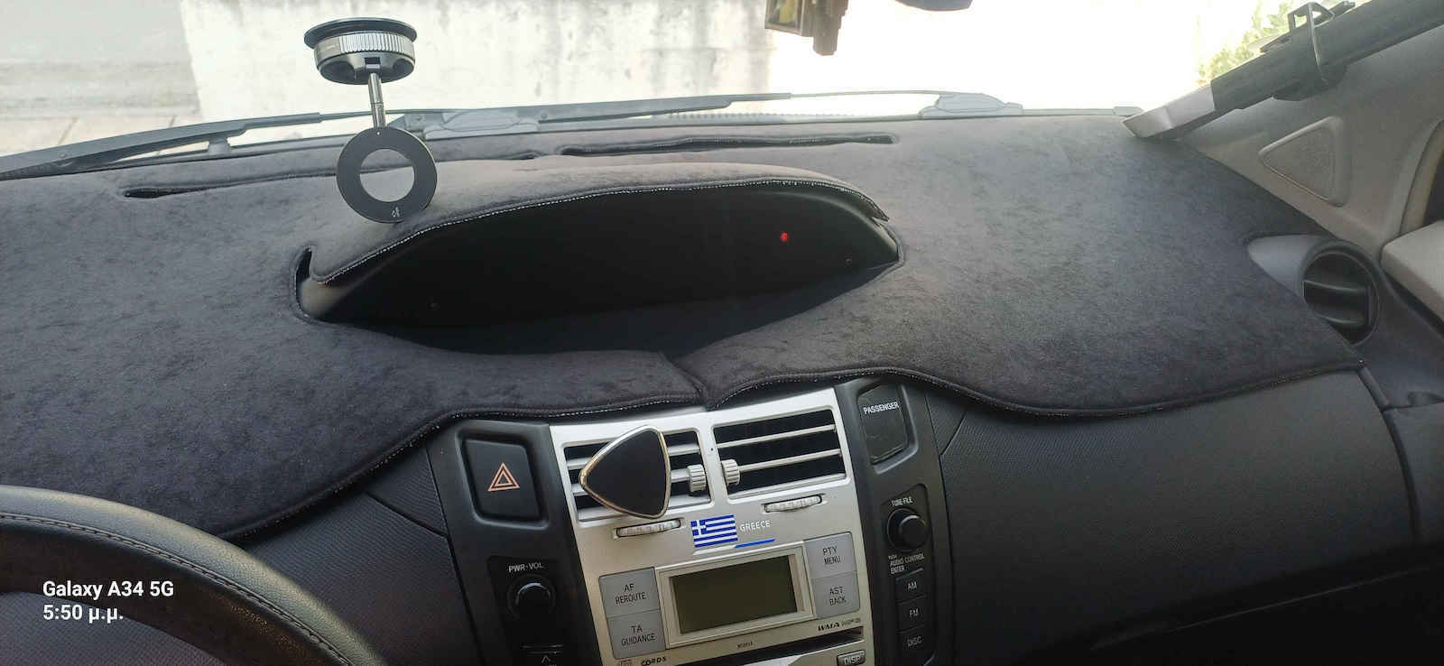 Car Dashboard Cover Alcantara with Emblem for Toyota Yaris Black Colour