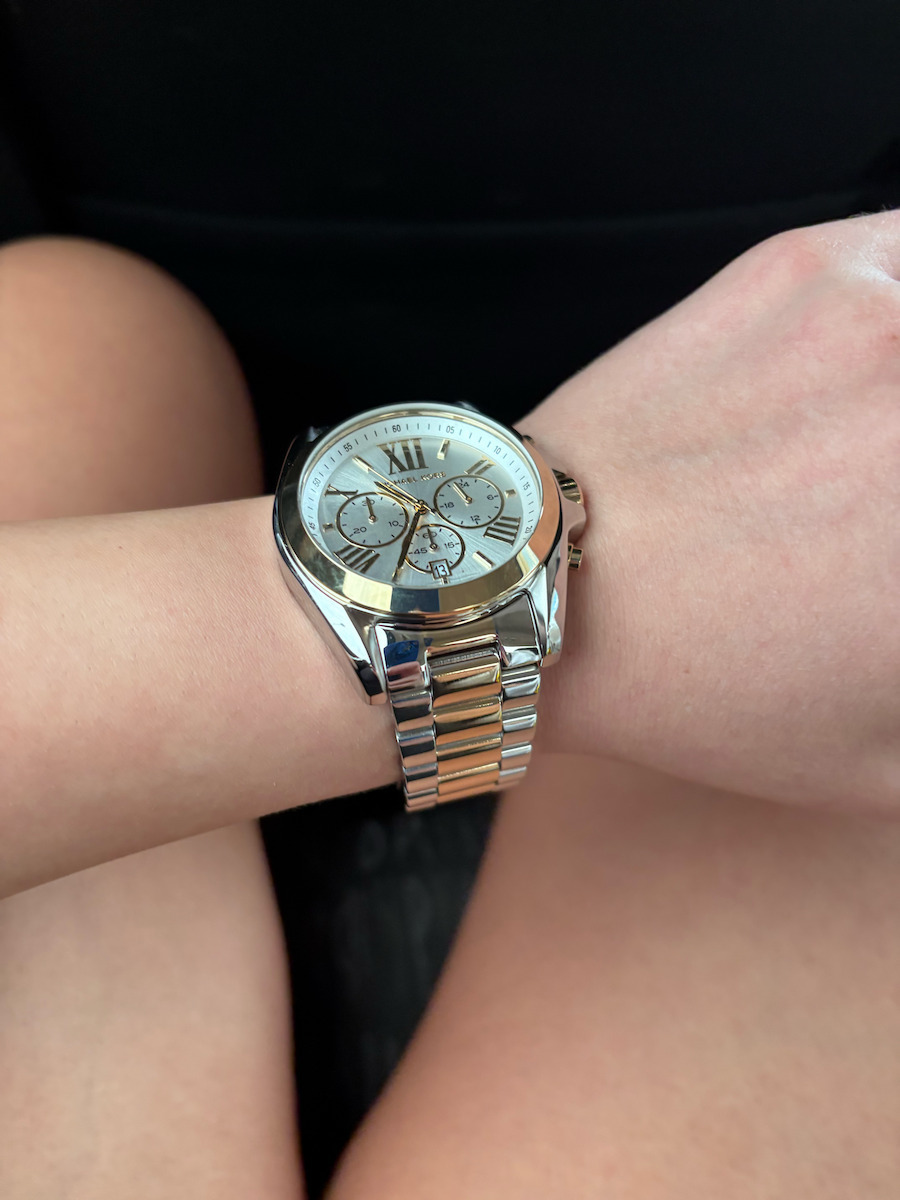 Michael Kors Bradshaw Women's Watch Chronograph with Gold Metal Bracelet