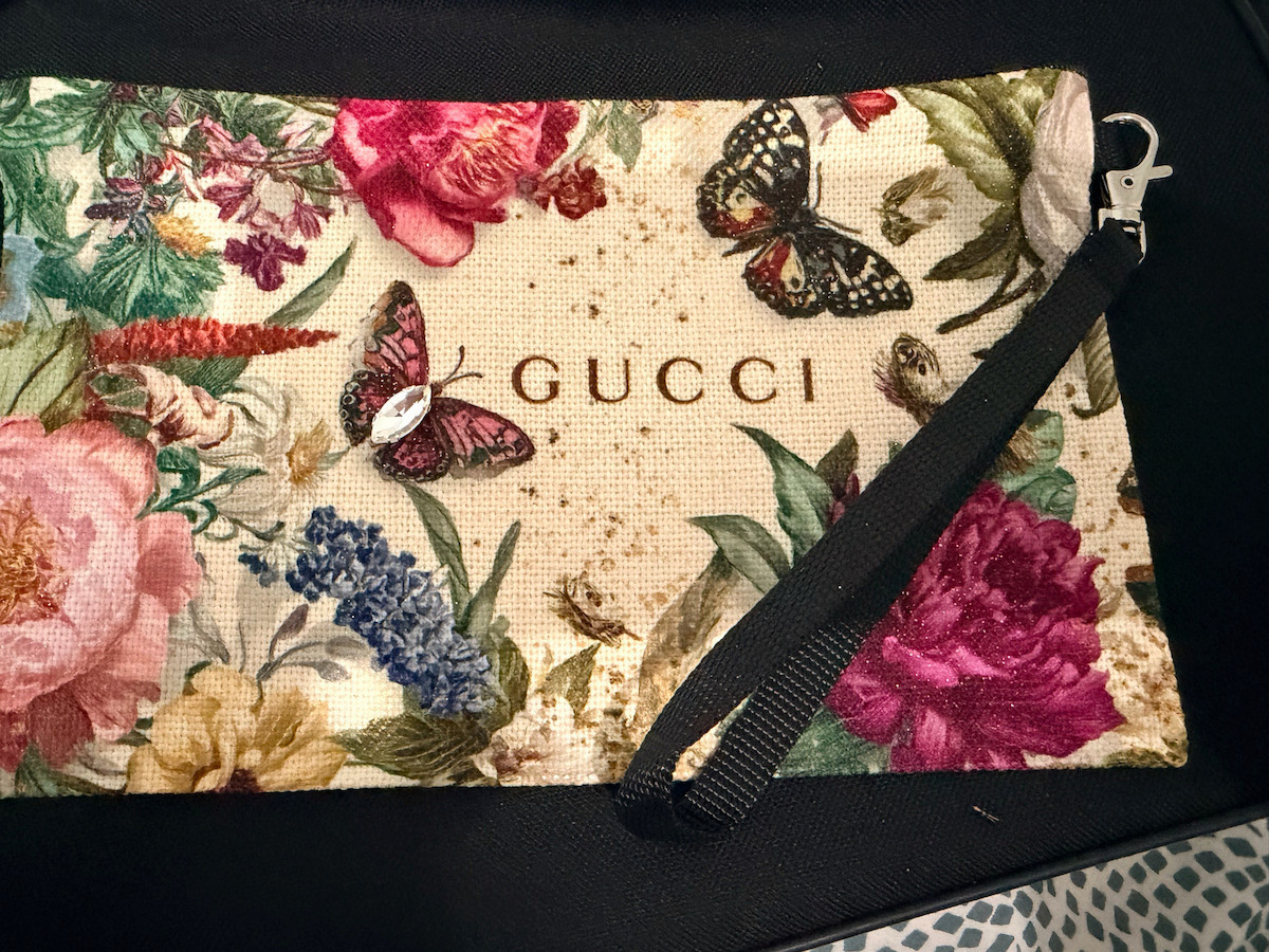Τσαντάκι Νεσεσέρ Εκτύπωση Gucci Beige Floral