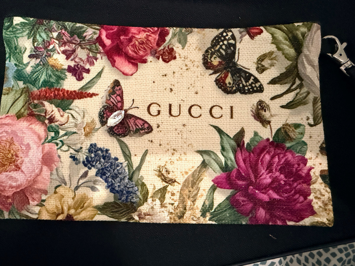 Τσαντάκι Νεσεσέρ Εκτύπωση Gucci Beige Floral