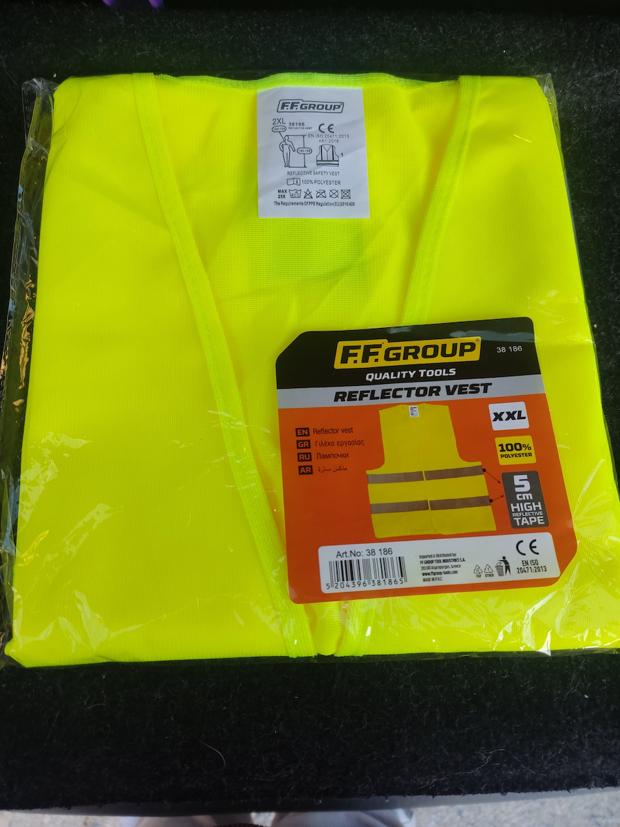 FFG Men's Safety Vest with Reflective Film Yellow Type 3M