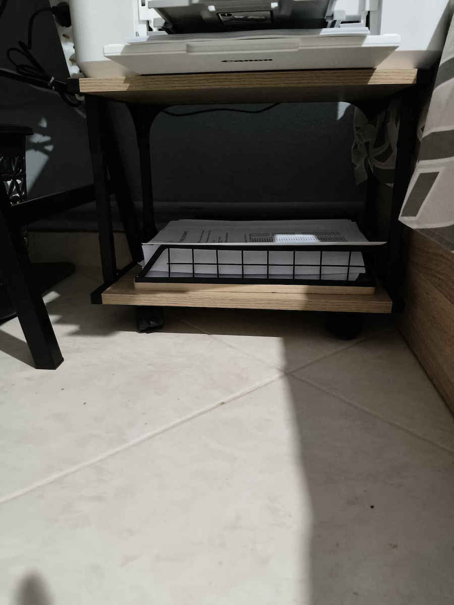 Vidaxl Druckerständer 2 Etagen Sonoma Eiche 41x28x33,5 cm Exotenholz Braun