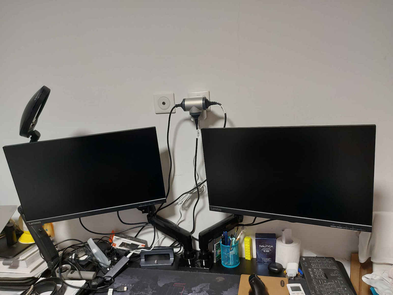 Huanuo HNDS6-E Halterung Auf dem Schreibtisch für 2 Monitore bis 27" mit Arm
