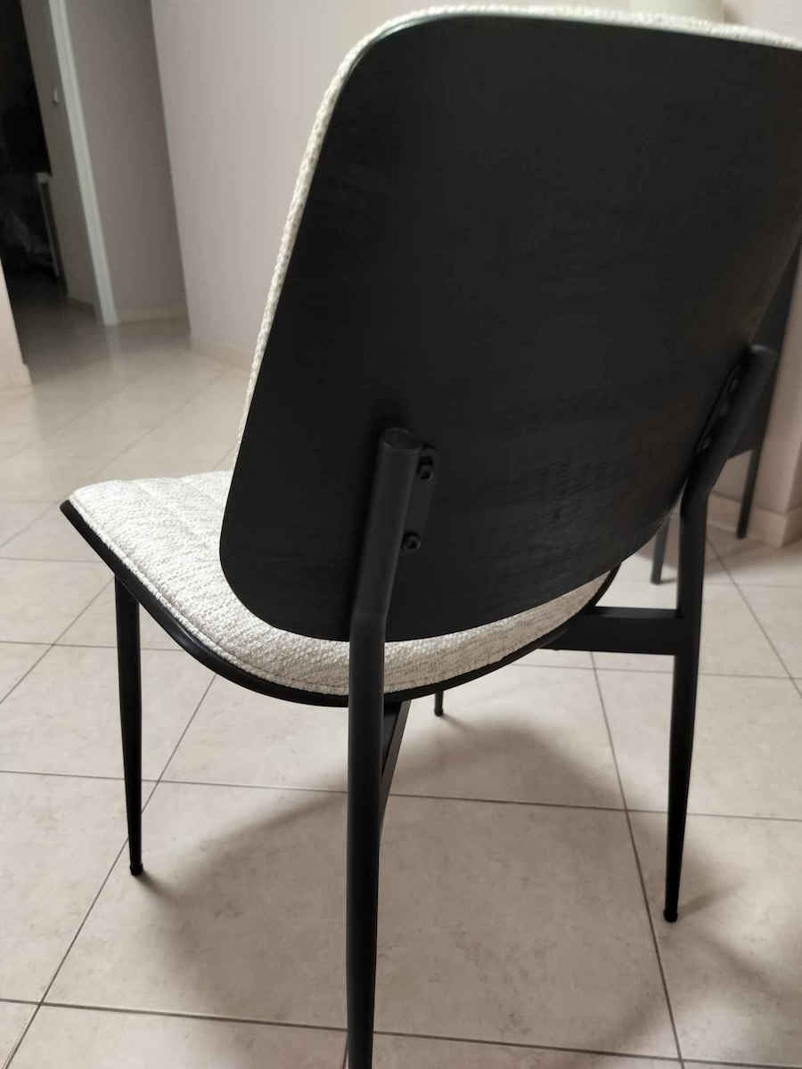 Conti Dining Room Fabric Chair Black, Brown 49x56x82cm 2pcs