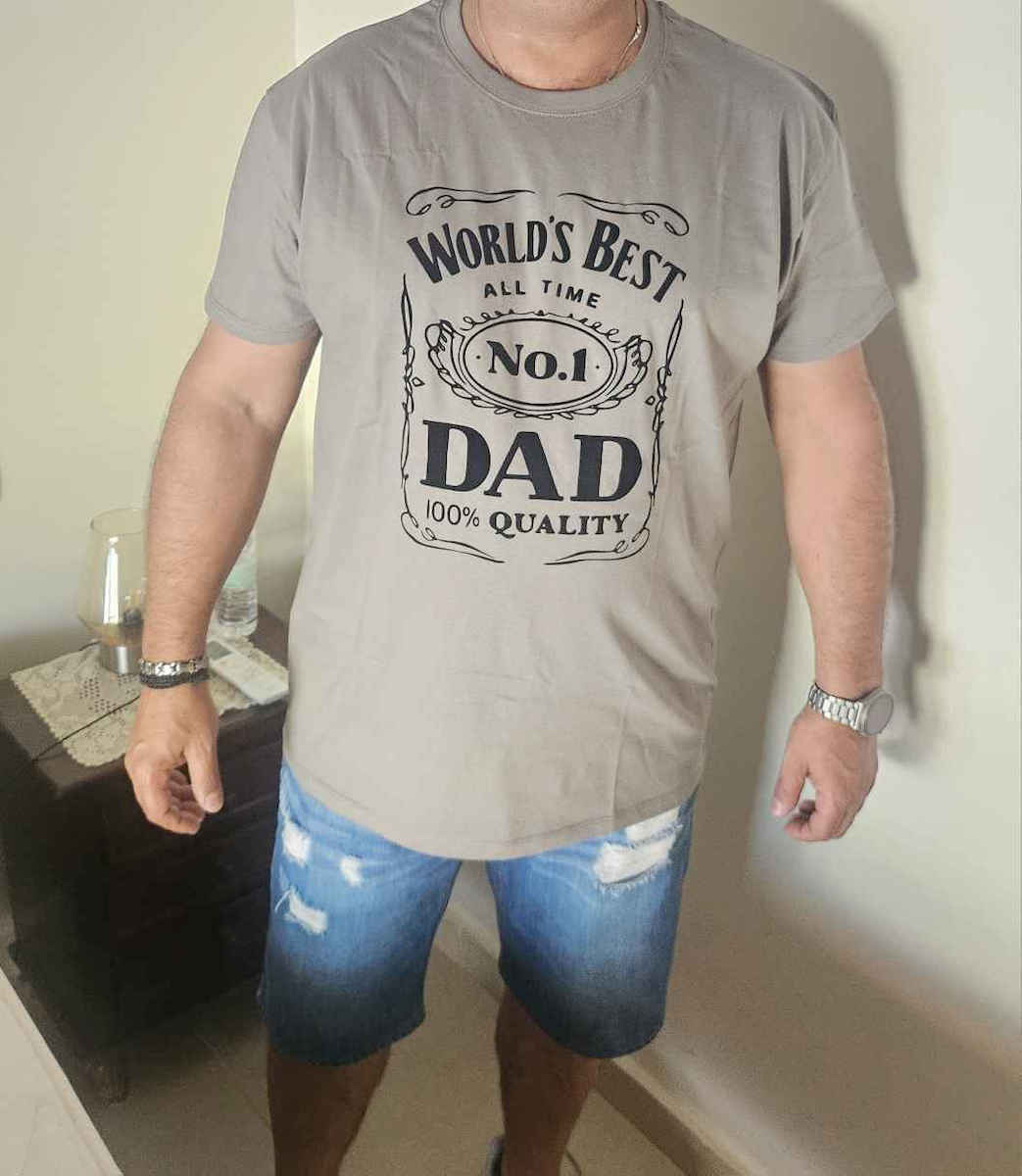 kirikoko World's best DAD, 100% Quality T-shirt Μαύρο Βαμβακερό