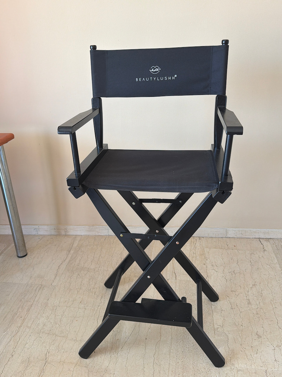 Beautylushh Chair for Makeup with Adjustable Height Black