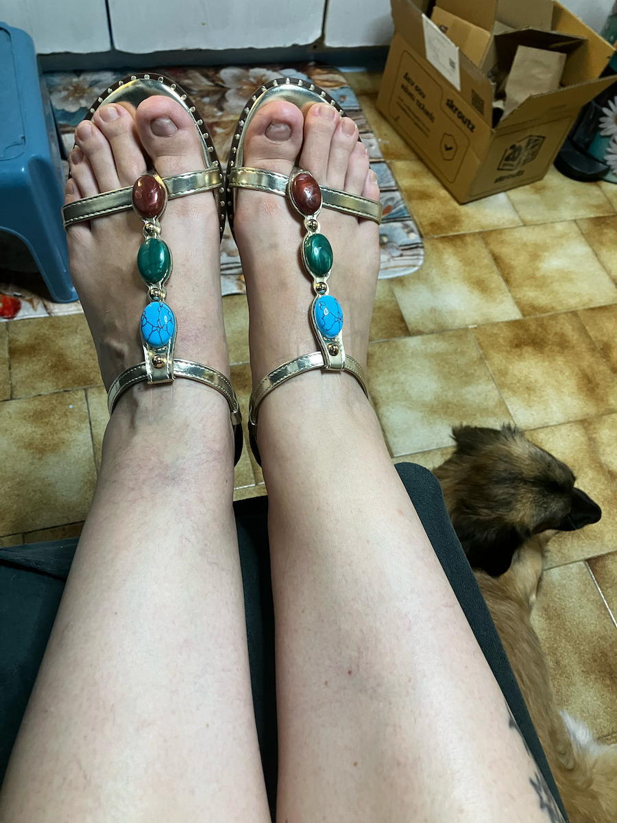 Leather Women's Anatomic Gold Sandals