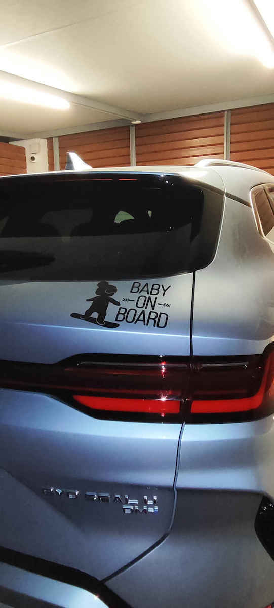 Baby on Board Sign with Sticker No 97 Black