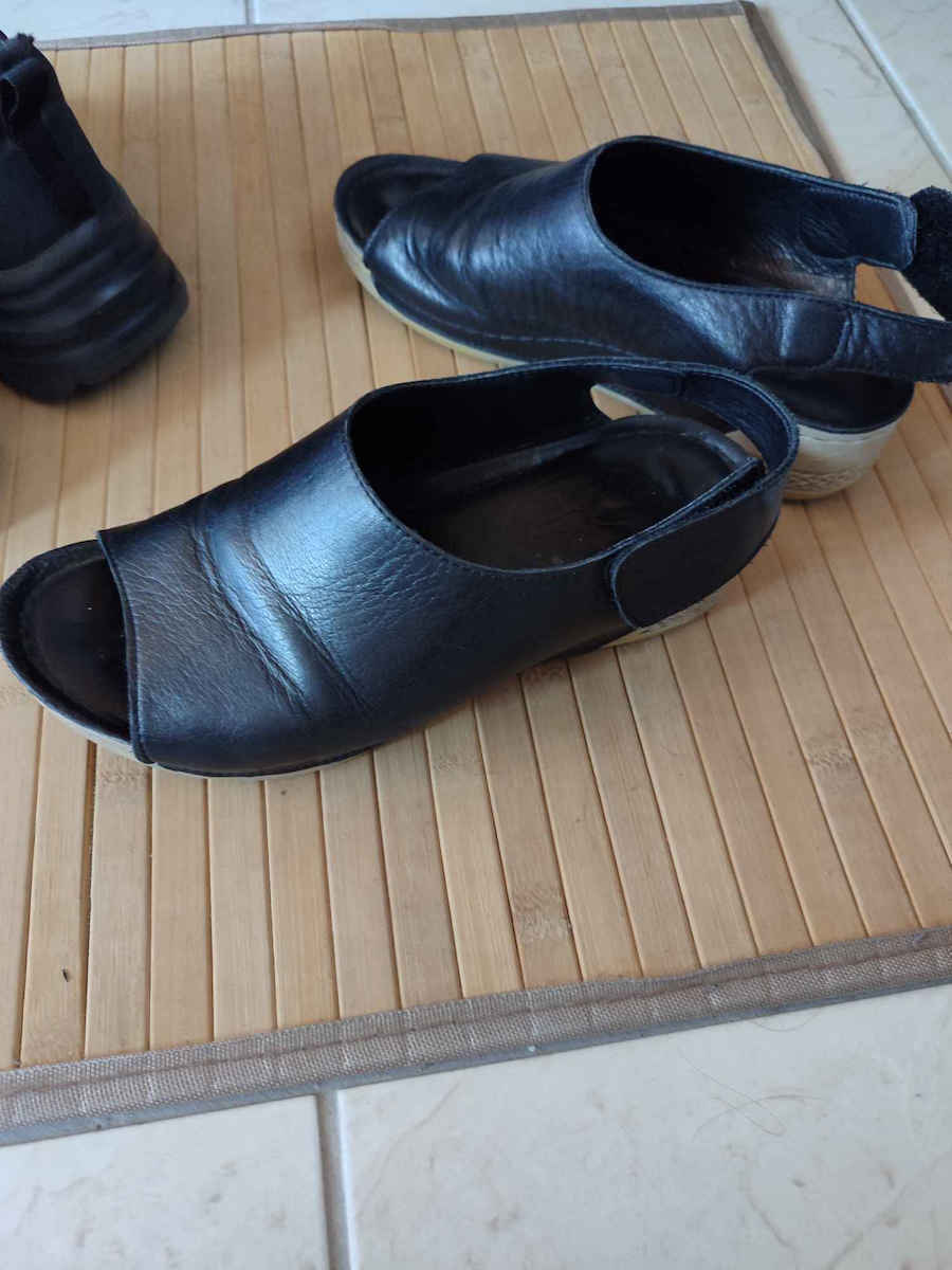 Leder Sandalen Anatomisch Schwarz