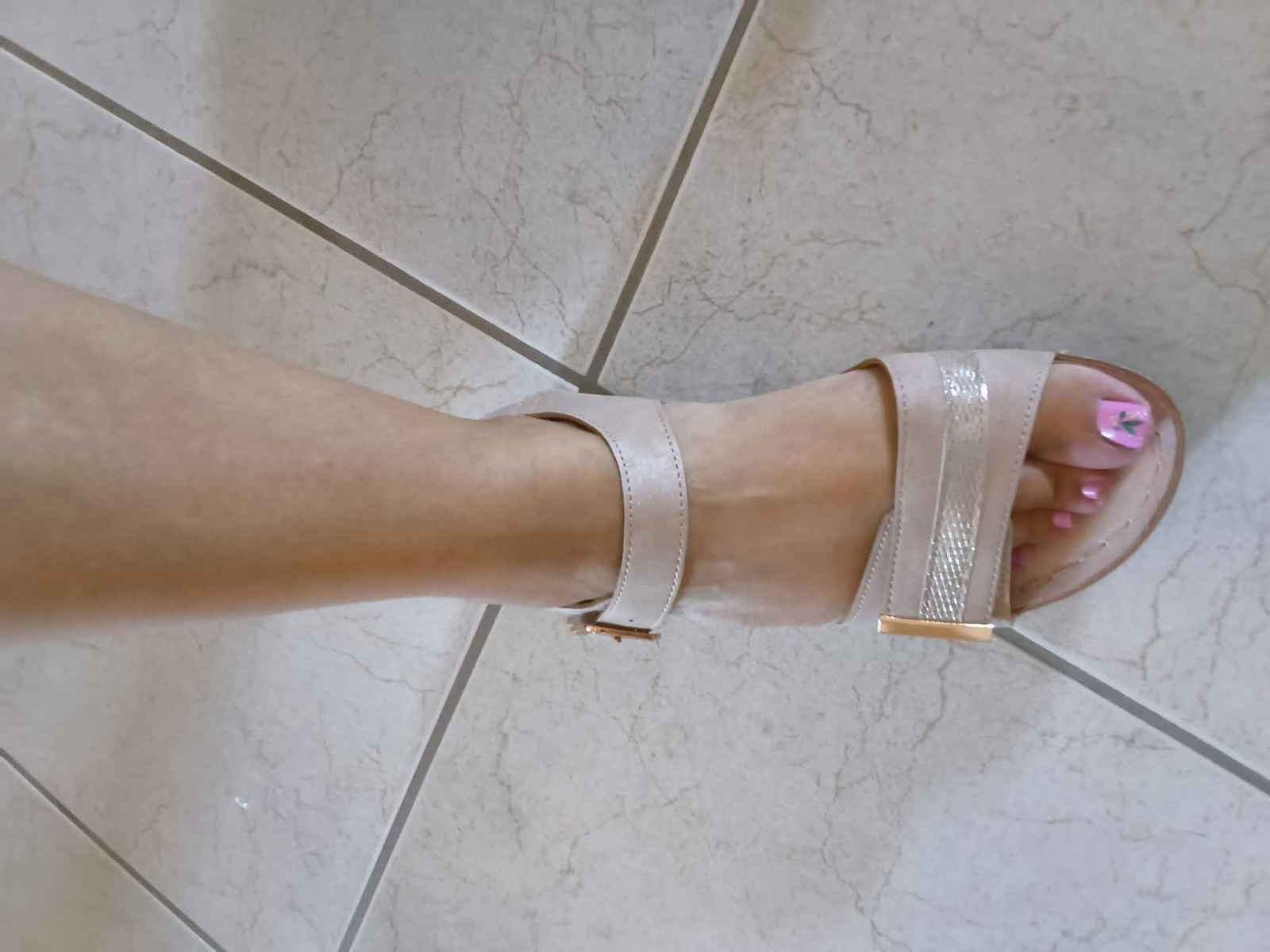 Sandale Casual Damă Din Piele Bej 3/2103-866_Bej