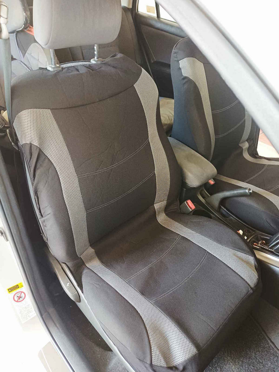 Auto Gs Vordersitzbezüge 4Stück Polyester Super Sport All in One Schwarz / Gray