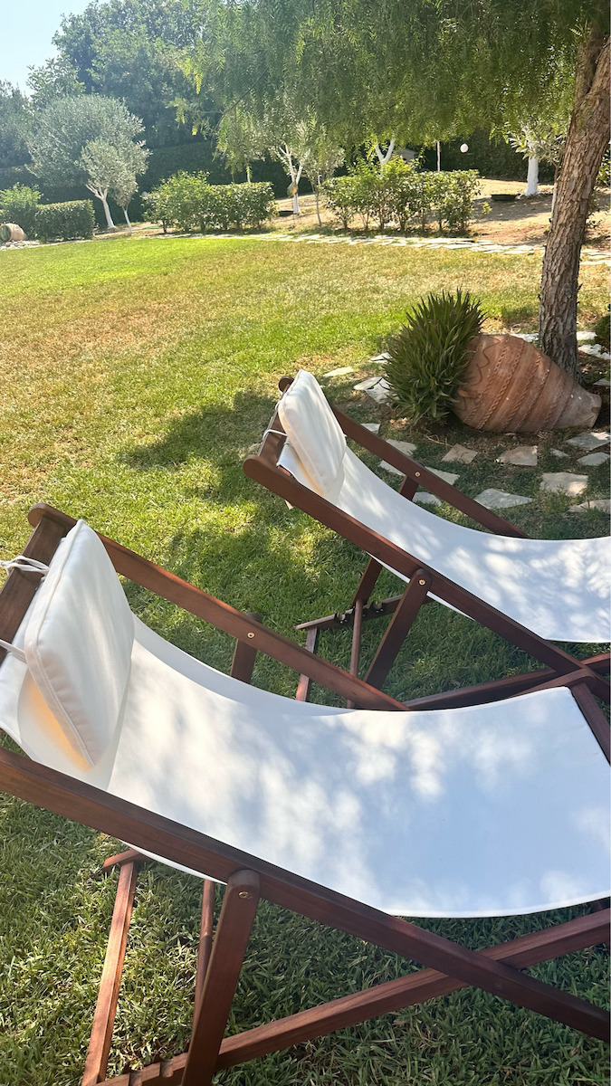Deckchairs Wooden with Ecru Fabric 104x58x72cm