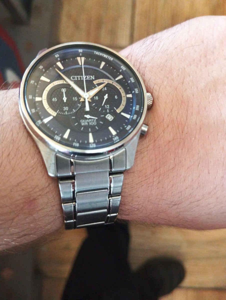 Citizen Ανδρικό Ρολόι 42mm Χρονογράφος Μπαταρίας με Ασημί Μεταλλικό Μπρασελέ