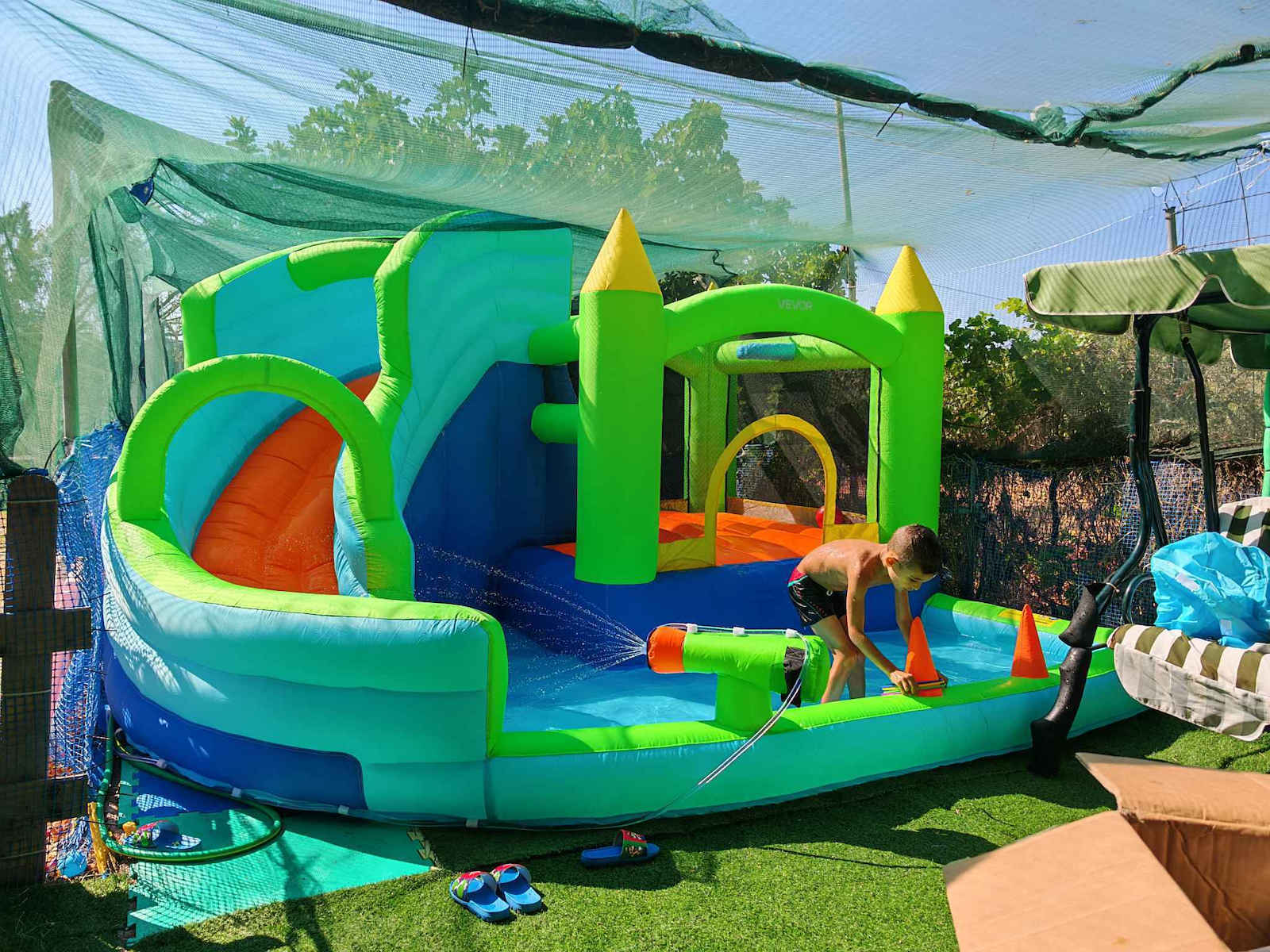 Vevor Φουσκωτό Splash & Play Κάστρο με Τραμπολίνο & Τσουλήθρα για 3+ Ετών