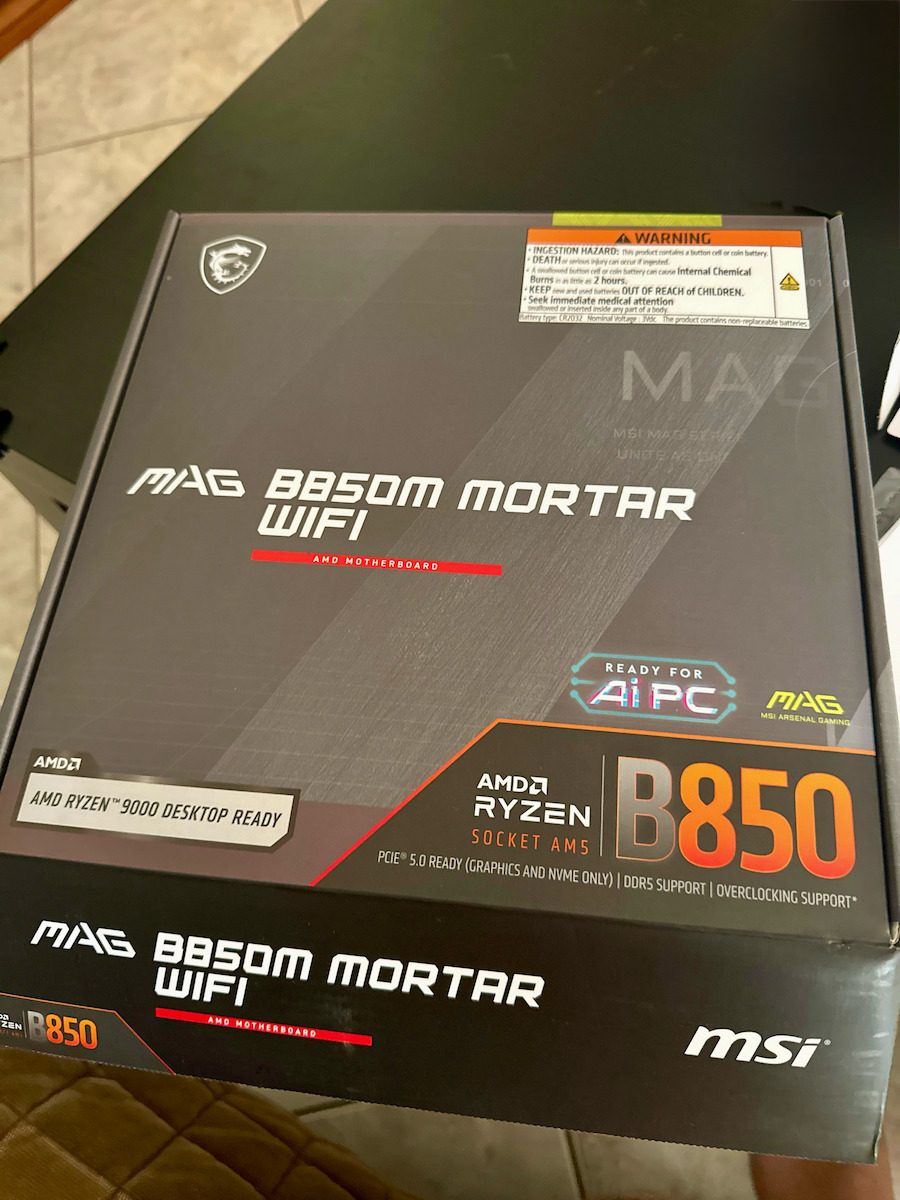 MSI MAG B850M Mortar Wifi Mainboard Micro ATX mit AMD AM5 Sockel