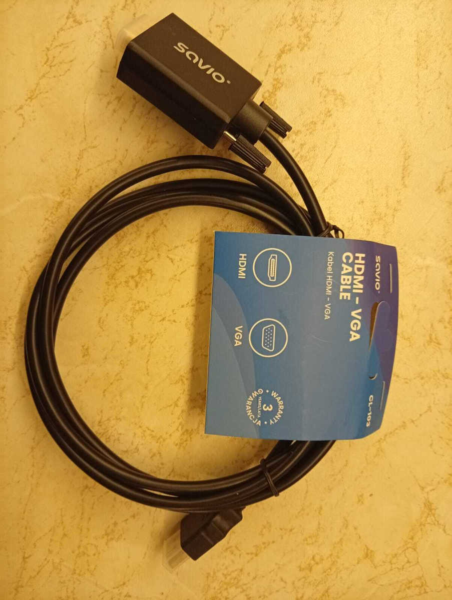 Savio Конвертор HDMI мъжки към VGA мъжки Черен 1бр CL-103
