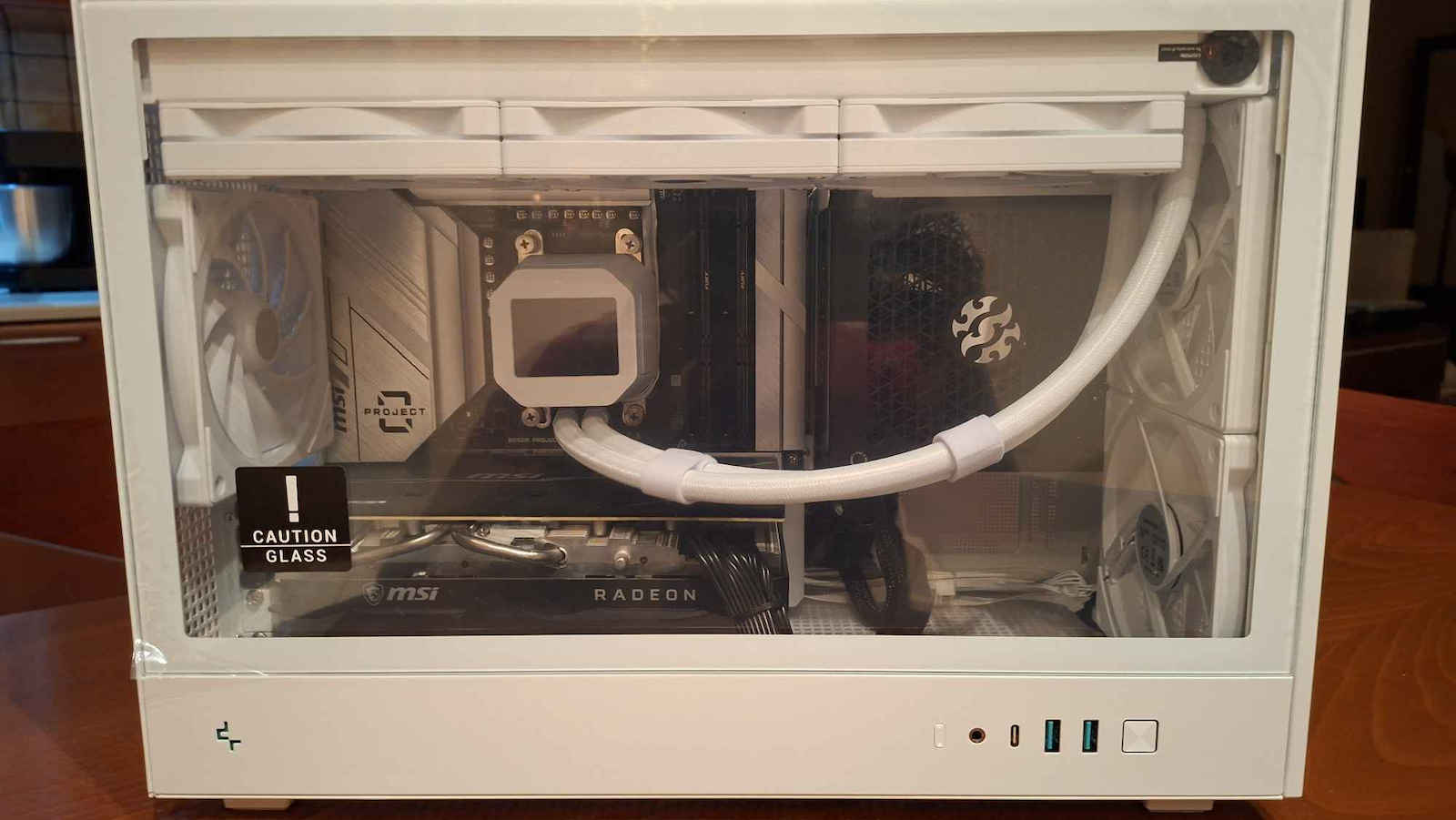 Deepcool LM360 Wasserkühlung AIO CPU mit 3 Lüfterabmessungen 120mm und ARGB Beleuchtung Weiße
