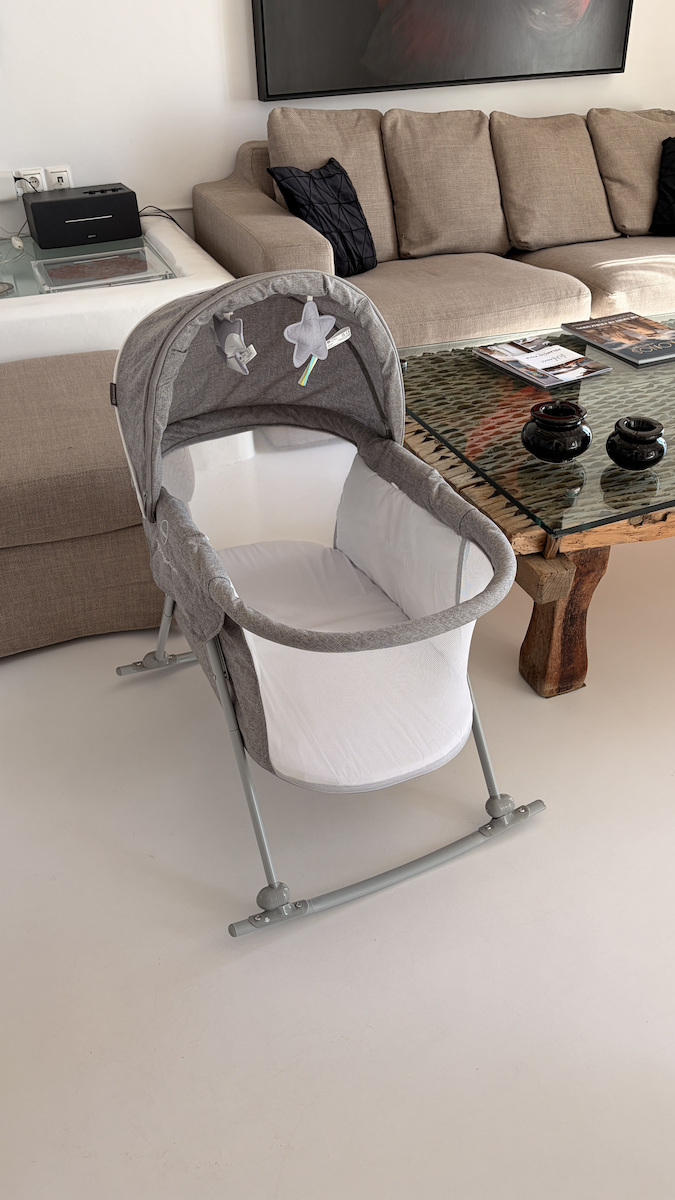 Kinderkraft Cradle Lovi with Mattress and Wheels Grey