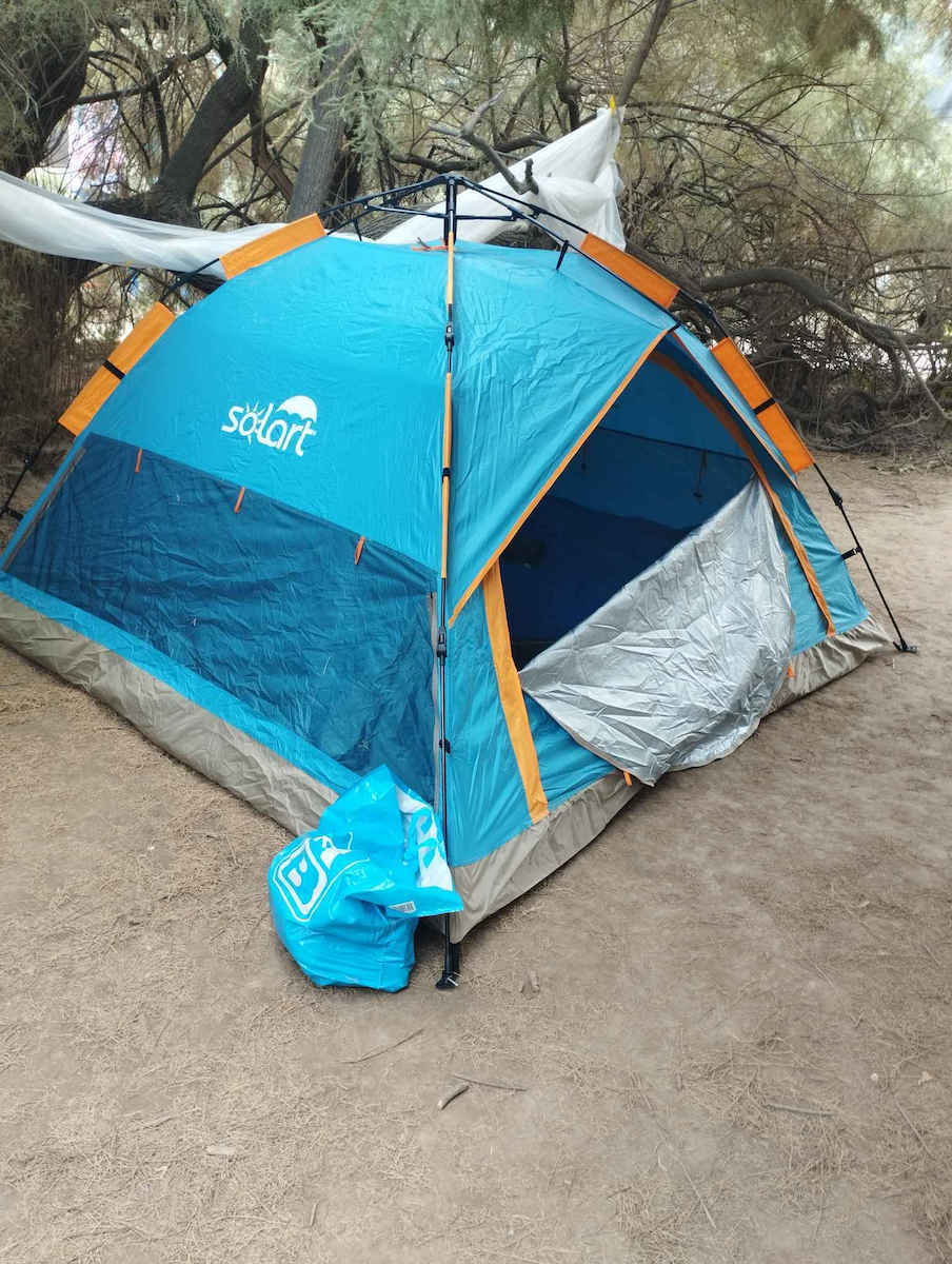 Solart Automatic Summer Igloo Camping Tent Blue for 4 People 210x210x135cm