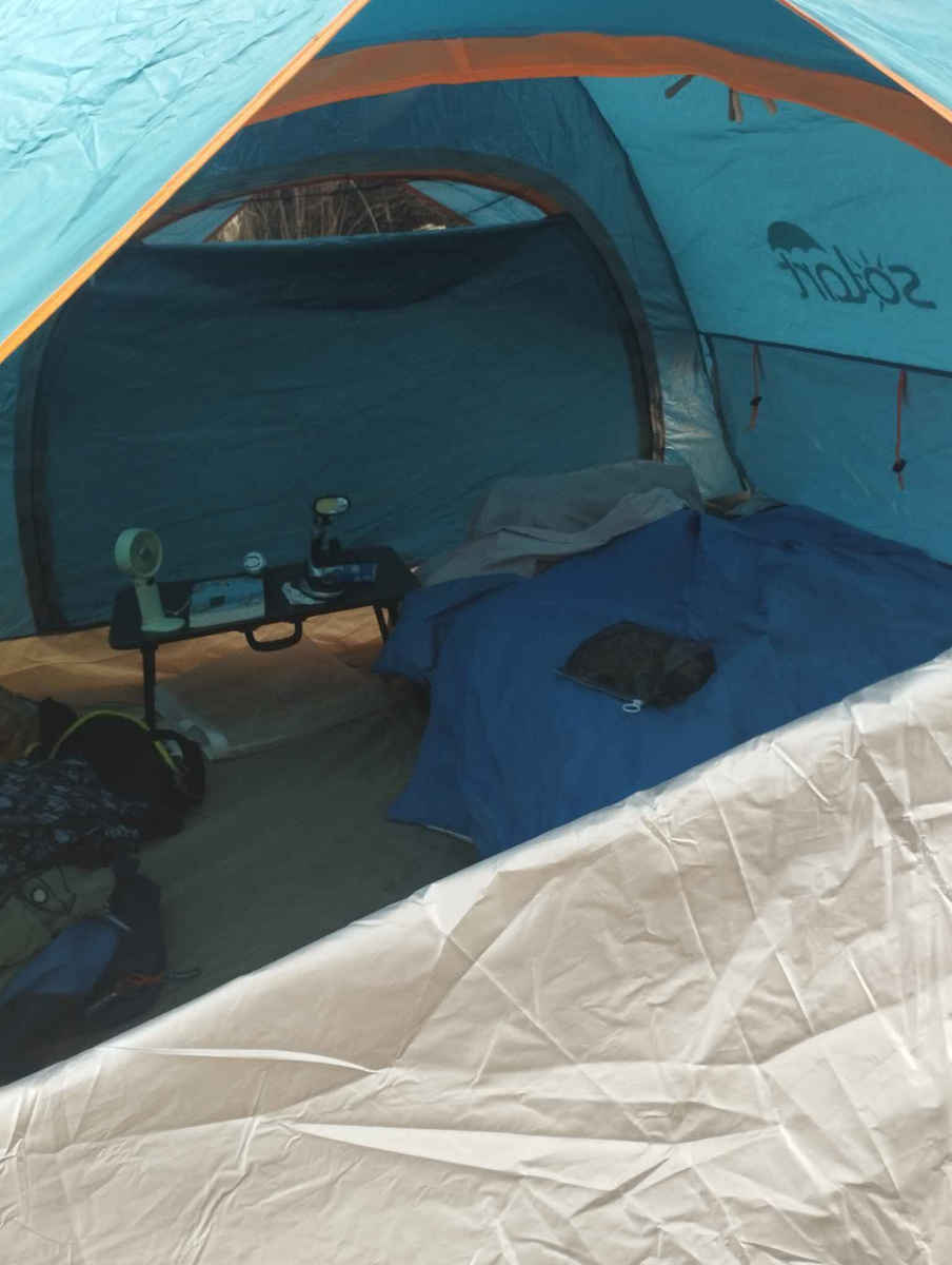 Solart Automatic Summer Igloo Camping Tent Blue for 4 People 210x210x135cm
