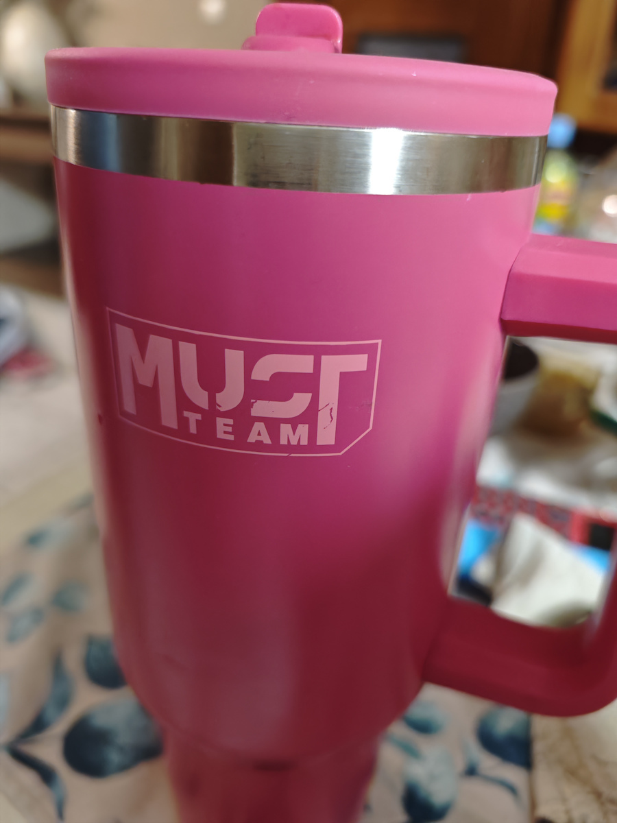 Must Team Glass Thermos Stainless Steel 1.2lt Maroon with Straw
