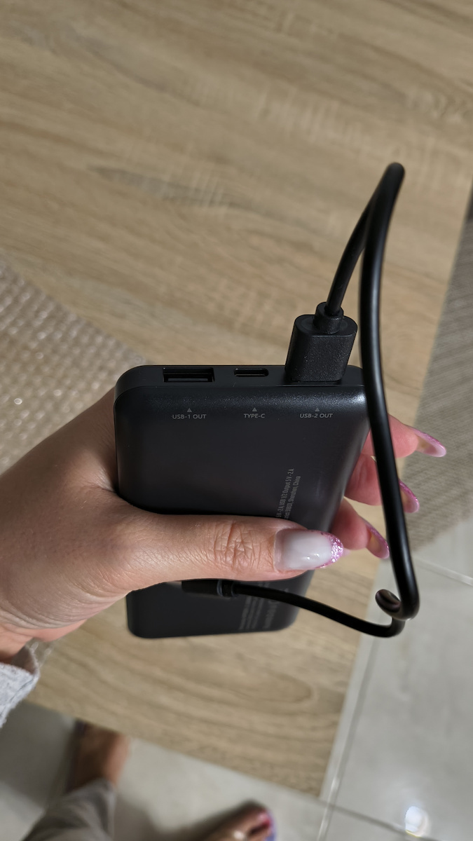 Wozinsky Wpower 10000 mAh с 2 USB-A Порта и USB-C Порт, Бързо Зареждане, Черен