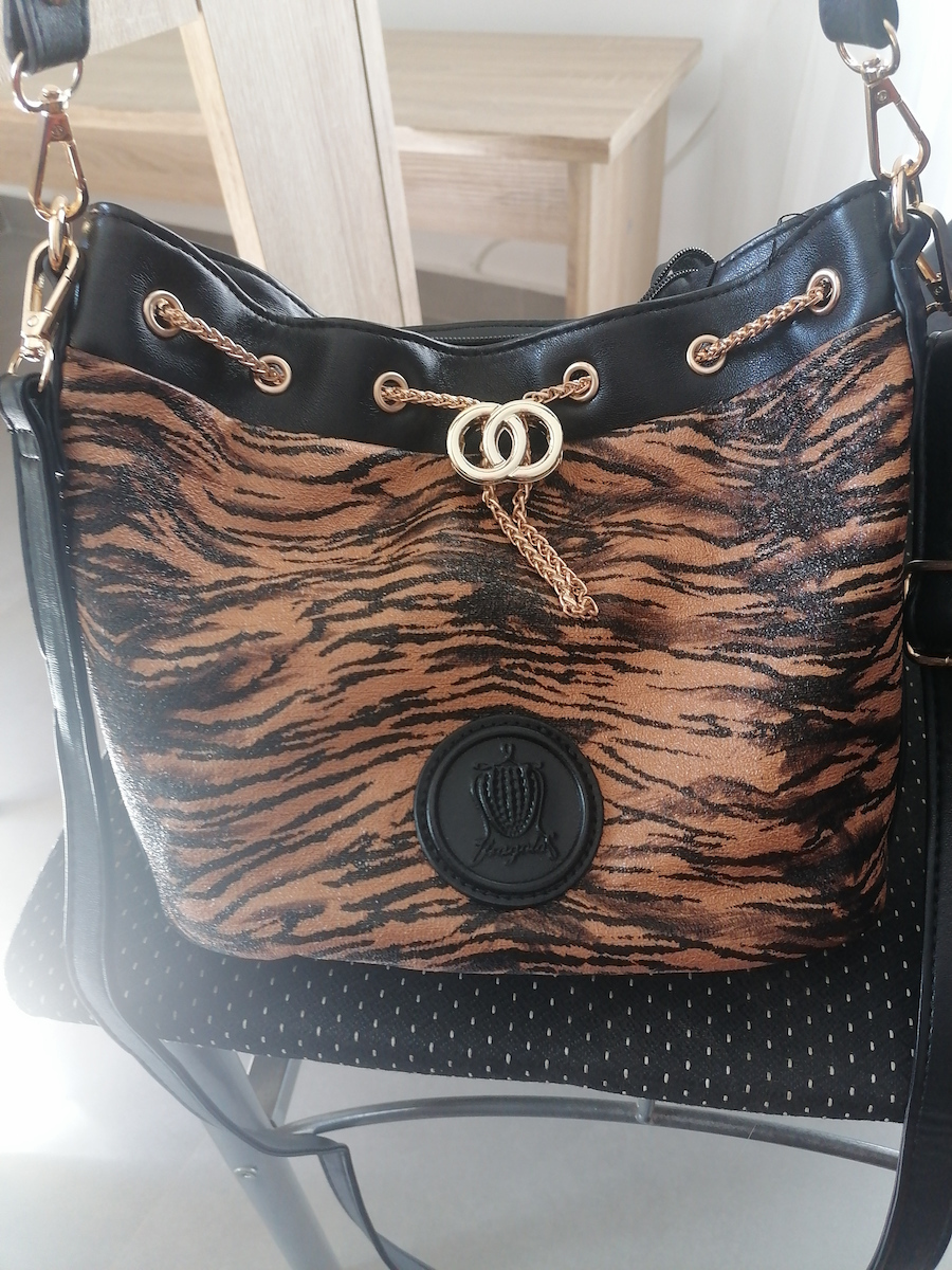 Geantă Dama Cu Barete Incrucisate Camel Tiger