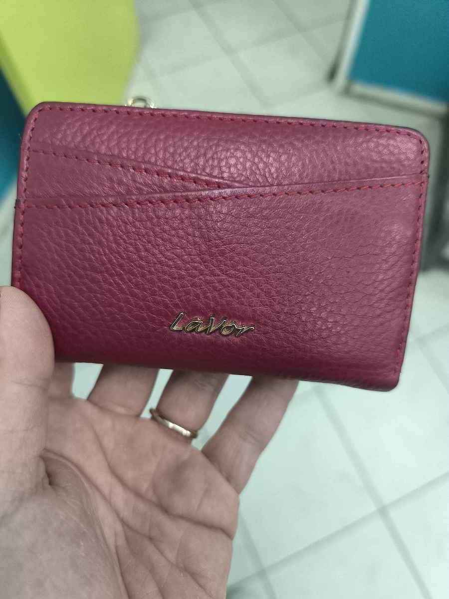 Small Leather Women's Wallet Classic with RFID Red