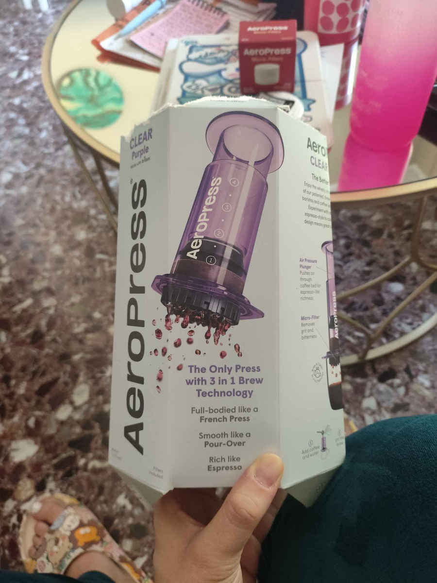 Aeropress Ясна Ръчна Филтърна Кафеварка Пластмасова Черна 250мл