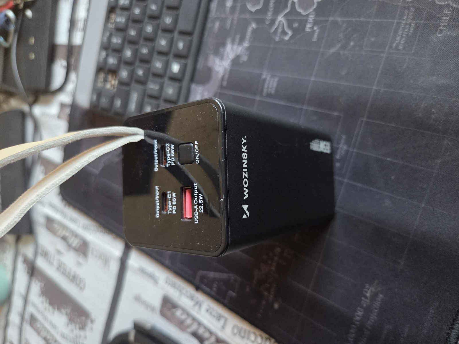 Wozinsky K65+ Power Bank 30000mAh 65W με Θύρα USB-A και 2 Θύρες USB-C Power Delivery Γκρι