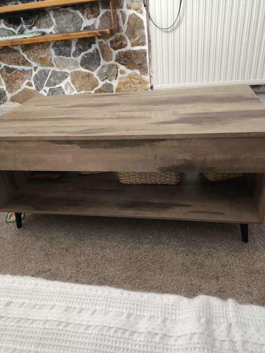 Rectangular Central Coffee Table Wooden with Lifting Mechanism MDF L100xW50xH45cm