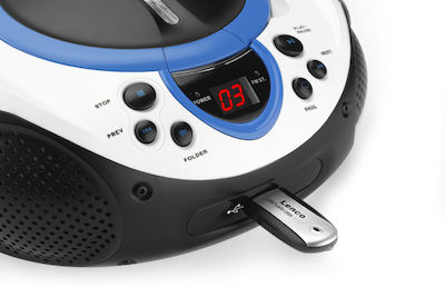 Lenco Portable Radio-CD Player Equipped with CD / MP3 / USB / Radio Blue