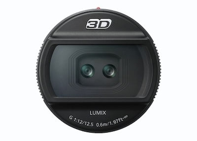 Panasonic Crop Camera Lens Lumix G 12.5mm f12 3D Wide Angle for Micro Four Thirds (MFT) Mount Black