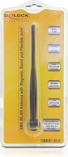 DeLock 88413 Interne Wi-Fi-Antenne Omnidirektional 4dBi mit Verbindung RP-SMA