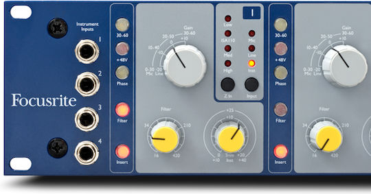 Focusrite ISA 428 MKII Mikrofonvorverstärker 4 Kanäle mit Phantom Power & 4 XLR-Eingänge