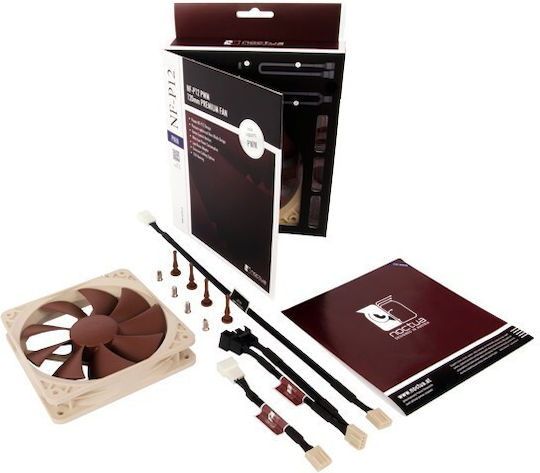 Noctua NF-P12 Case Fan 120mm (1300rpm / 54.32cfm) Χωρίς Led Φωτισμό και Σύνδεση 4-Pin PWM Καφέ