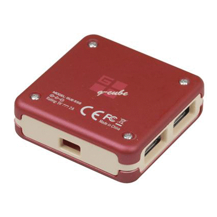 G-Cube Hub 4 Θυρών USB 2.0 με σύνδεση USB-A Κόκκινο