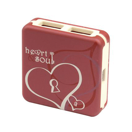 G-Cube Hub 4 Θυρών USB 2.0 με σύνδεση USB-A Κόκκινο