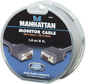Manhattan Cable VGA male - VGA male Μαύρο 1.8m (390668)
