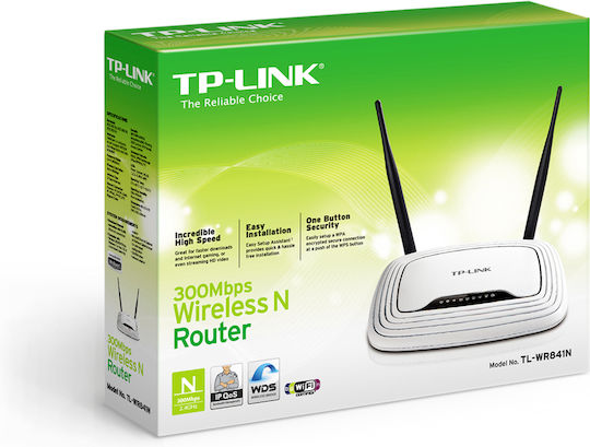TP-LINK TL-WR841N v1 Ασύρματο Router Wi‑Fi 4 με 4 Θύρες