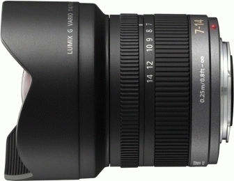 Panasonic Crop Camera Lens Lumix G Vario 7-14mm f4.0 Ultra wide-angle Wide Angle Zoom for Micro Four Thirds (MFT) Mount Black
