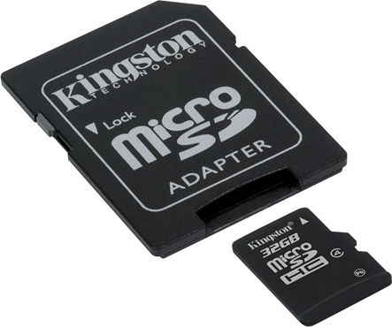 Kingston microSDHC 32GB Class 4 High Speed με αντάπτορα