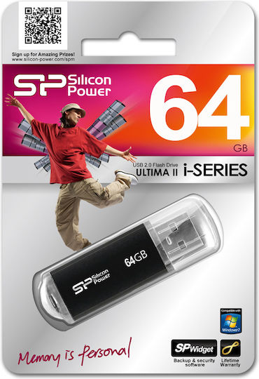 Silicon Power Ultima II-I 64GB USB 2.0 Stick Schwarz