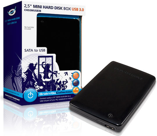 Conceptronic CHD2MUSB3B Case for Hard Drive 2.5" SATA III with Connection USB 3.0
