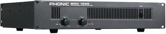 Phonic MAX 1000 PA Power Amplifier 2 Channels 300W/4Ω 200W/8Ω Black