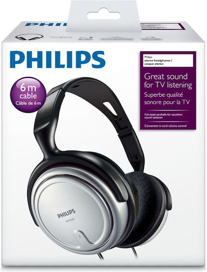 Philips SHP2500 Ενσύρματα Over Ear Ακουστικά Μαύρα / Ασημί