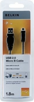 Belkin F3U151CP1.8M 1.8m Regular USB 2.0 to micro USB Cable (F3U151CP1.8M)
